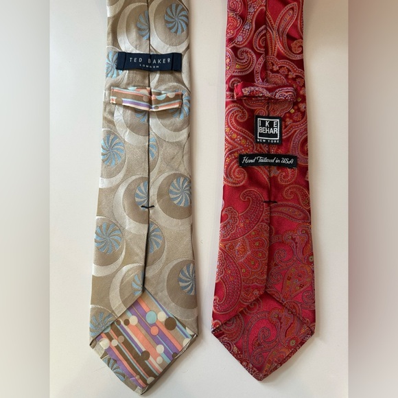 Ted Baker and Ike Behar neckties pinwheels and paisley. - Picture 2 of 8